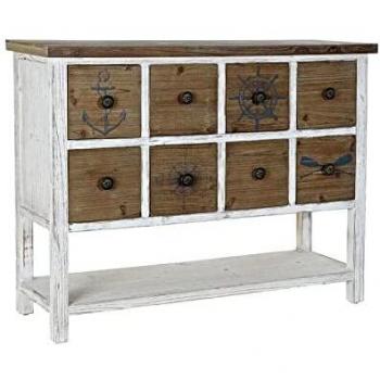 Estante Multifuncional DKD Home Decor – Blanco Negro con Motivo Abeto
