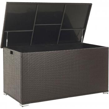 Terrassenbox Braun Rattan 155 x 75 cm 770 L mit Deckel