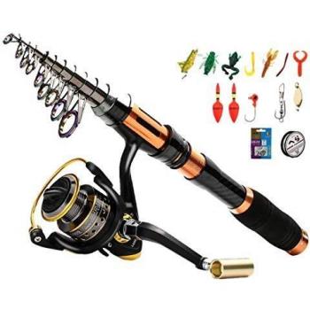 BNTTEAM 6 PACKS Spinning Fishing Rod Combo 2.4M