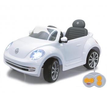 Jamara 460220 – VW Beetle Spielauto (Weiß) 27 MHz Antrieb, 6 V Akku, Griffiger Gummiring, LED & Hupe