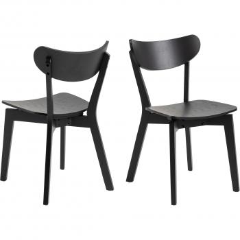 Set de 2 Chaises Restauration Décor Bois Chêne Noir – Gamme SELDA