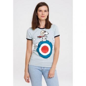 Peanuts T-Shirt für Frauen, Snoopy Design, hellblau, M