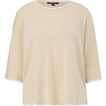Comma Kurzarmshirt Strickpullover Lyocellmix Creme L