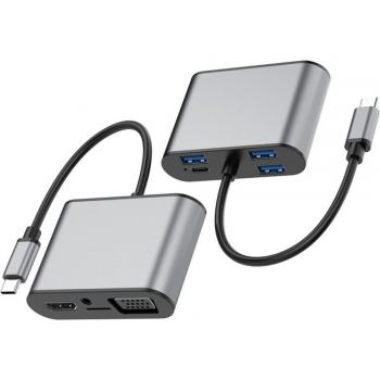 Conector C a HDMI 4K con ranura TF y puerto de carga PD