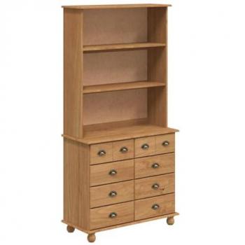 Hutch 'ASKIM'Miele bruno 91x40x183 cm Legno massello di pino