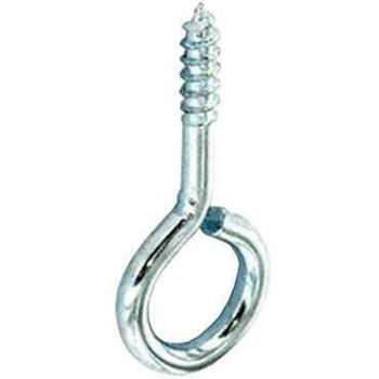 Zinc Coated Screw Eye, 75mm length, 18mm gauge