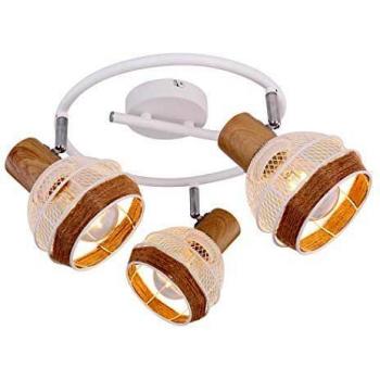 Globo 3-Bulb Ceiling Light with Hemp Decor