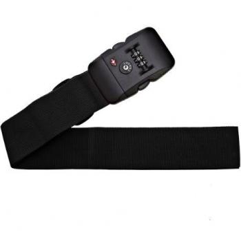 Koffer-Sicherheitsgurt TSA-Nummern – Schwarz