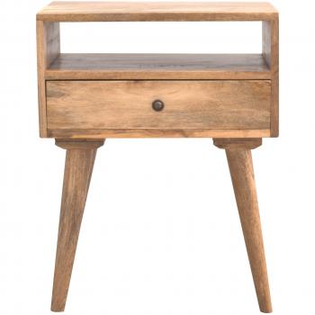Artisan Designed Bedside Table, 1 Drawer, Natural Oak Finish