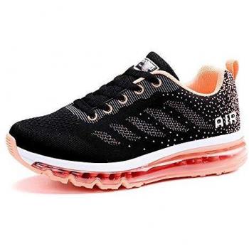 Men’s Women’s Multi‑Sport Air Shock Absorbing Running Sneakers – Black & Orange