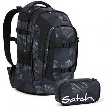 Satch Pack Schultasche Grau – Zweiteiliges Set