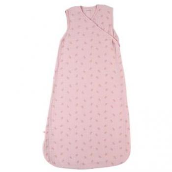 Gigoteuse 100 cm en mousseline bio rose poudré avec libellules