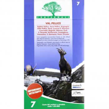 Carta n. 7. Val Pellice. Carta dei sentieri e stradale 1:25.000