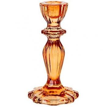 Vibrant Orange Glass Candle Holder