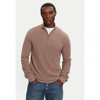 Men's Cotton Funnel Neck Knit Jumper in Grey