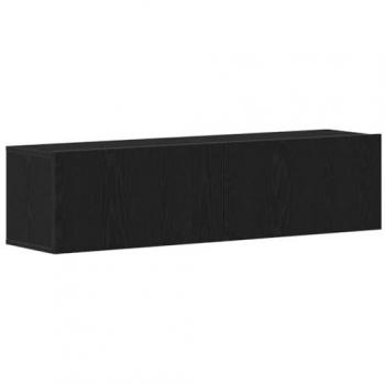 Meuble TV compact chêne noir 120x30x30,5 cm