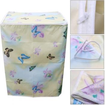 Floral Design Washing Machine Cover Waterproof Polyester Satin