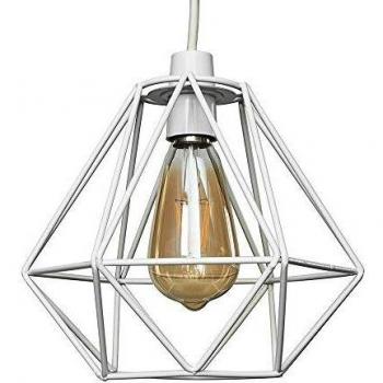 Contemporary White Cage Pendant Light Shade