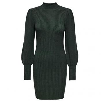 Only Katia Robe Pull Maille – Manches Oversize – Col Élevé – Vert