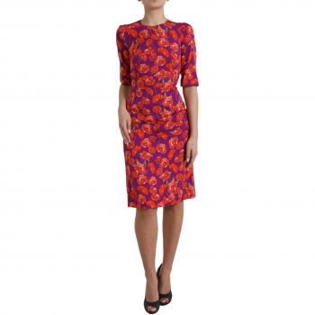 Dolce & Gabbana Vibrant Floral Silk Midi Dress