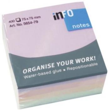 Cubo de Notas Adhesivas 400 Global Notes Info 75 x 75mm