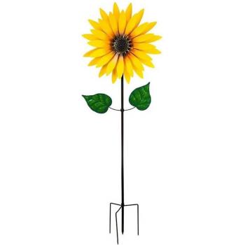 Sonnenblumen Windrad aus Metall für den Außenbereich