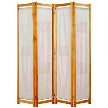 Pannello Separatore 4 Pannelli Crema 160x170x4 cm in Tessuto