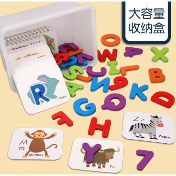 Kinderspielzeug zur Lernunterstützung von Buchstaben und Zahlen mit 3D-Puzzlekarten