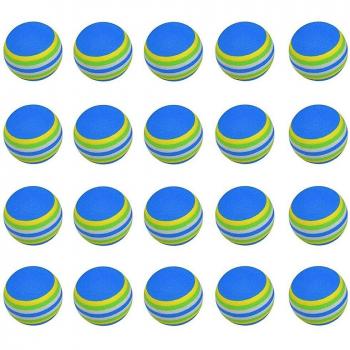 20Pcs Rainbow Stripe Foam Golf Balls for Swing Practice