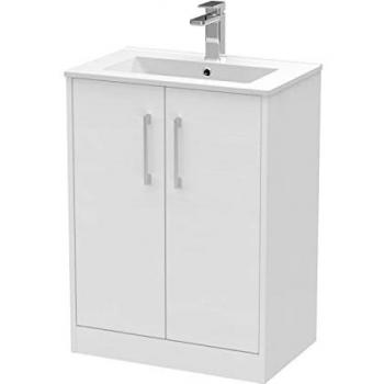 Juno White Ash 600mm Vanity Unit with 18mm Profile Basin