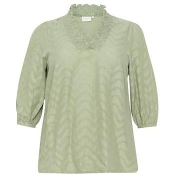 Garden Glow 4XL Women's Green Floral Dress Shirt