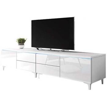 Mueble TV Nashville 128, LED, Blanco, 200 x 43 x 45cm