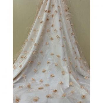 Tela de Encaje de Malla Africana con Diseño Floral