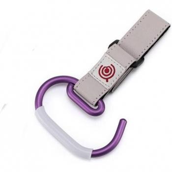 Hameçon de poussette pour enfants, métal aluminium, sangle incluse