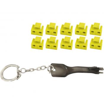 Shiverpeaks Yellow RJ45 Port Blocker Set, 10 Pieces with Key