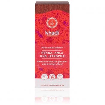 Khadi Rotfarbstoff für Haare – 100 g (Henna, Amla, Jatropha)