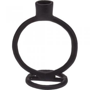 Lueur d’Obsidienne – Bougeoir Noir Aluminium
