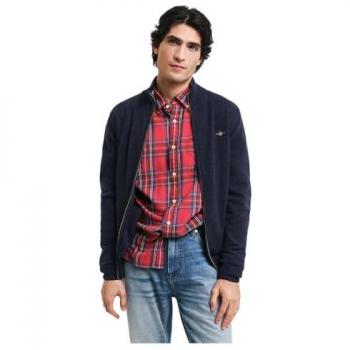 Gant Strickjacke mit Reißverschluss in Marine Melange, Größe M