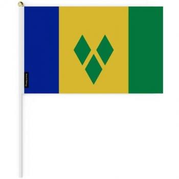 Petit flag de Saint‑Vincent-et-Grenadines (14×21 cm, polyester)