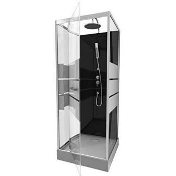 Cabine de douche Aurlane Study 70x70cm avec porte pivotante et paroi en verre trempé