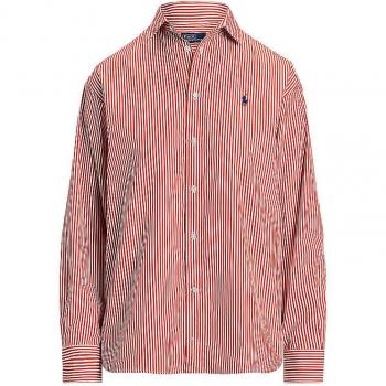 Polo Ralph Lauren Damenhemd in Rot und Weiß mit Logo | Größe L