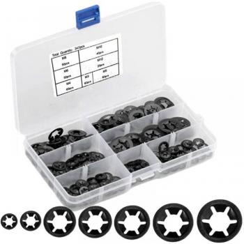 BoltGuard 340 Pcs M3–M12 Locking Washers, Box Starlock Internal Teeth, Safety Tightening Set (Black)