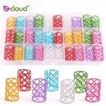 Multi‑Hue Dread Lock Beads – 15mm Hole Adjustable Clips
