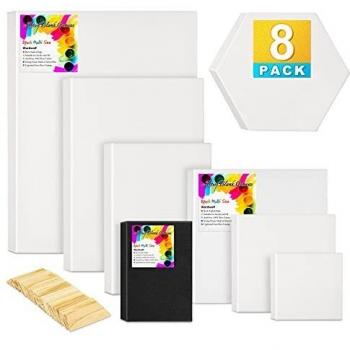 Pro Artist Stretch Canvas Kit – 8 Pack (4x4” to 9x12”)