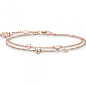 Rose Gold Plated Heart Charm Bracelet