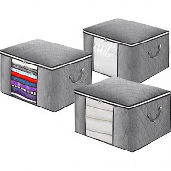 3-Piece Clear Window Storage Bags