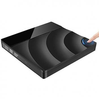 Tragbares DVD/CD-Laufwerk USB 3.0 + Type‑C – Touch Sensor, Kompatibel mit Mac, Windows und Linux