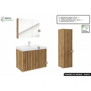 Ensemble Marco de Salle de Bain avec Colonne et Siphon