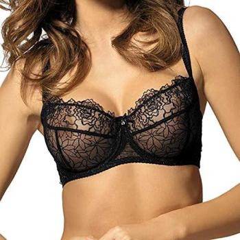 Gorteks Pamela/B2 BH Weiche Unterwäsche Damen, sexy Spitzen-BH Frauen-BH (Beige, 95B)