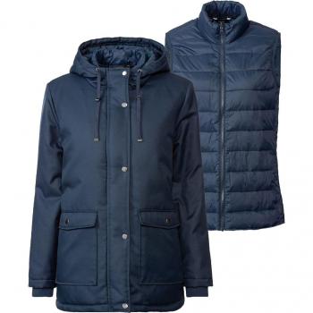 Esmara® Damen Parka mit Weste für kalte Tage (Dunkelblau, XS(32/34))